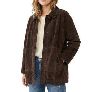Dark Brown Suede Barn Jacket Claire d'Orane XL